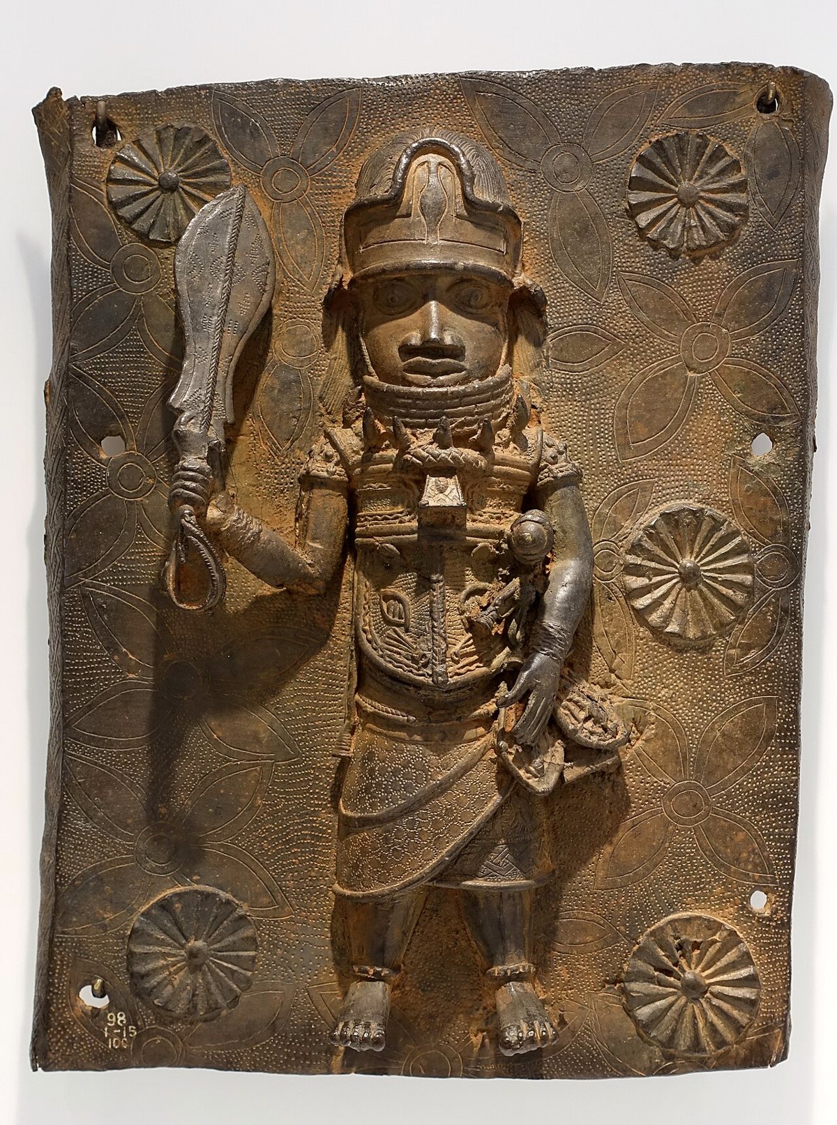 A Benin Kingdom bronze plaque from the African art collection at the Dallas Museum of Art